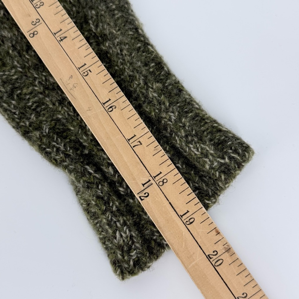 Vintage Express Merino Wool Blend Duster Cardigan Sweater S Olive Marled Knit - Picture 9 of 14